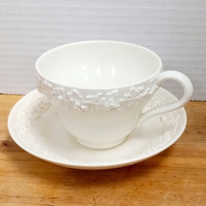Wedgwood Embossed Queensware Cream Teacup, Vintage Wedgwood Queensware White Teacup, Wedding Decor, Bridal Shower Decor, Gift