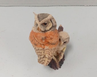 Vintage Owl Mama and Baby Figurine - Hamilton Collection 1994
