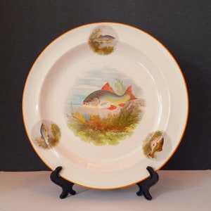 Vintage Wall Plate with Fish, Plate with Fish, Cabin Decor, Cottage Decor, Man Cave Decor, Vintage Decor