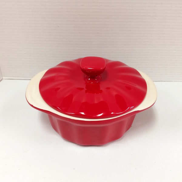 Good Cook 1.5 Quart Covered Casserole Like New, Ceramic Casserole Red Glazed, Thanksgiving Dishes, Thanksgiving Gift, Housewarming Gift