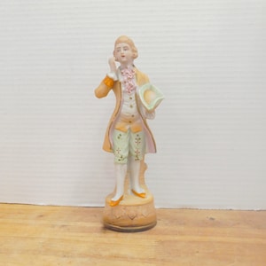 Bisque Porcelain Figurine Victoarian Gentleman, Vintage L&M Inc Figurine French Gentleman, Victorian Man Figurine, Collectible Figurine,