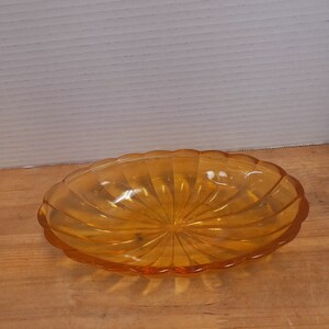 Vintage Fenton Amber Oval Snack Bowl Swirl Ends, Signed Fenton Amber Oval Glass Dish, Fenton Glass, Fenton Amber Jewelry Dish