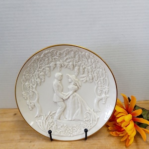 Lenox Plate &quot;The Courtship&quot;, Wedding Plate Fine Ivory China, White Victorian Plate, Wedding Gift, Wedding Decor, Bridal Shower, Valentine