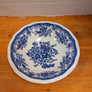 Antique Kennsington Staffordshire Cereal Bowl Balmoral Pattern, Antique Blue and White Bowl, Antique English Ironstone, Collectible