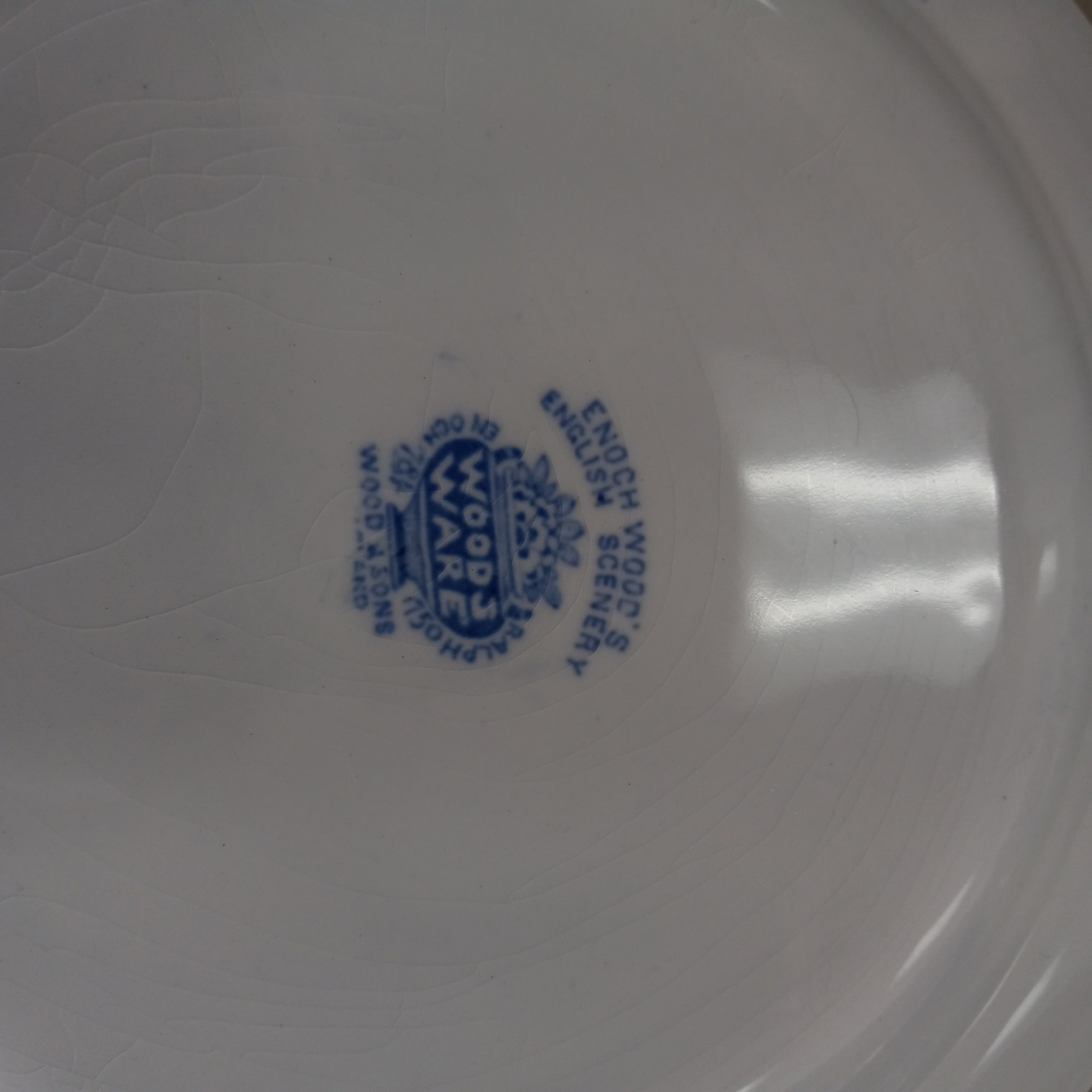 Antique Wood&sons Enoch Plate: English Scenery Blue and White