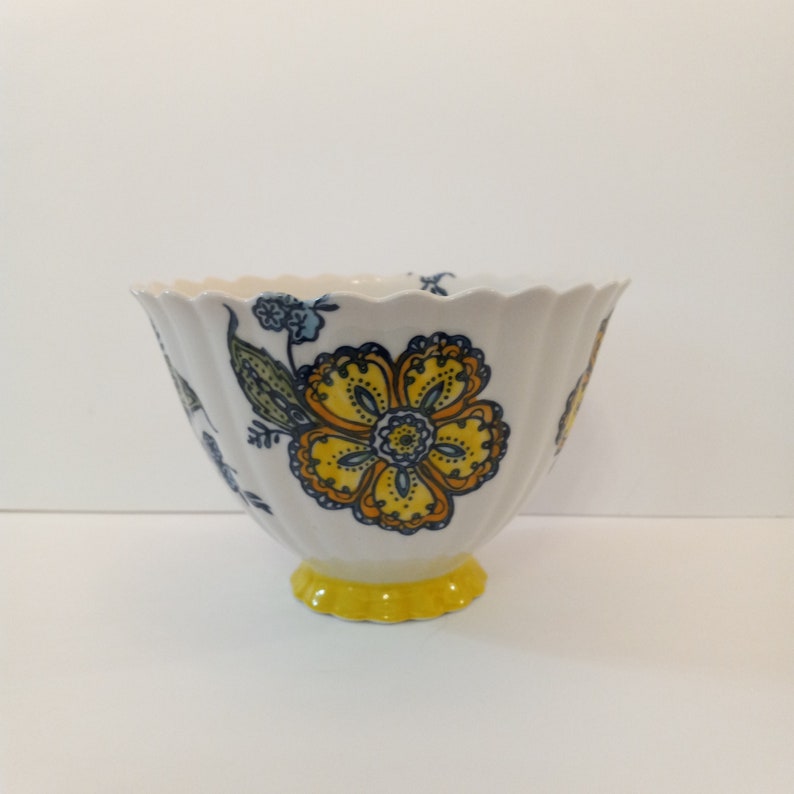 Anthropologie Floral Footed Bowl: Cottagecore Bohemian Decor zdjęcie 5