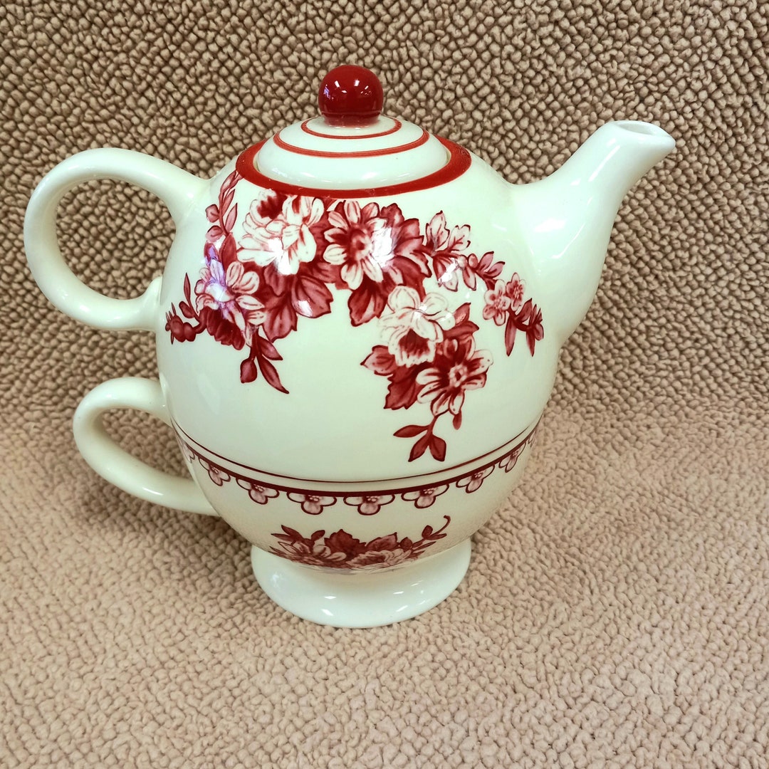 Cracker Barrel Tea Set for One Cracker Barrel Teapot and Cup Etsy