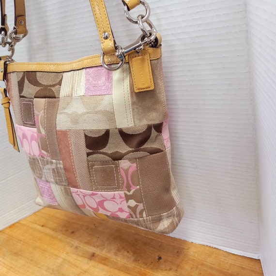 coach crossbody pink and brown