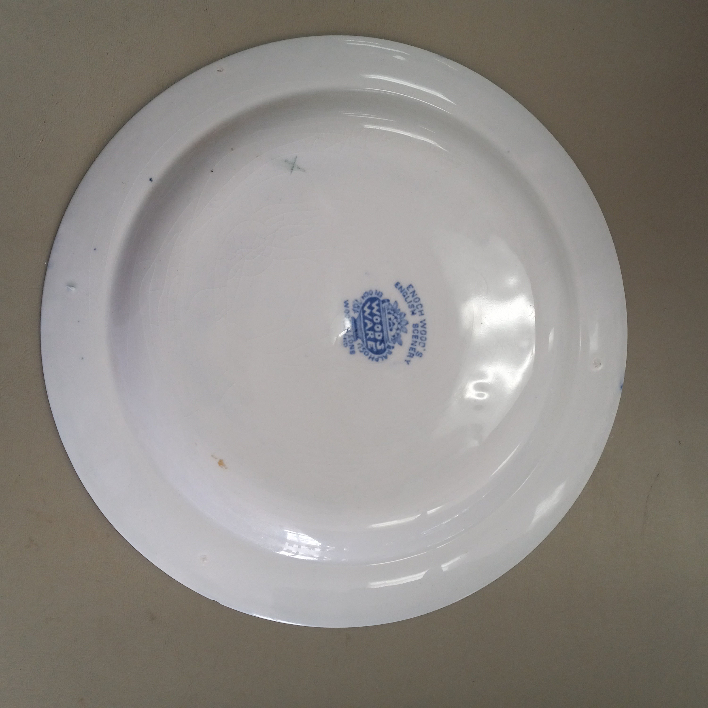 Antique Wood&sons Enoch Plate: English Scenery Blue and White