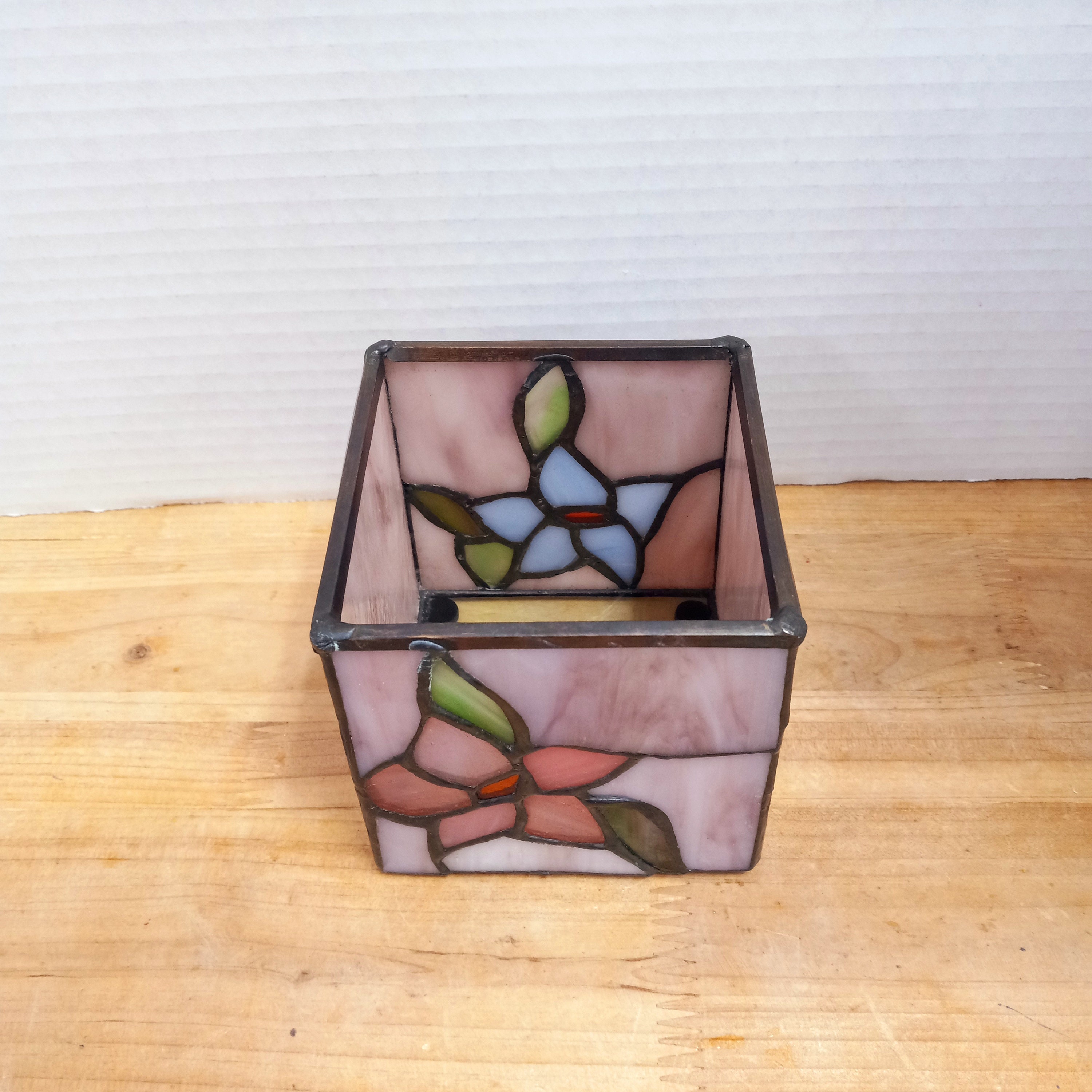 Vintage Stained Glass Candle Holder Vintage Stained Glass Etsy