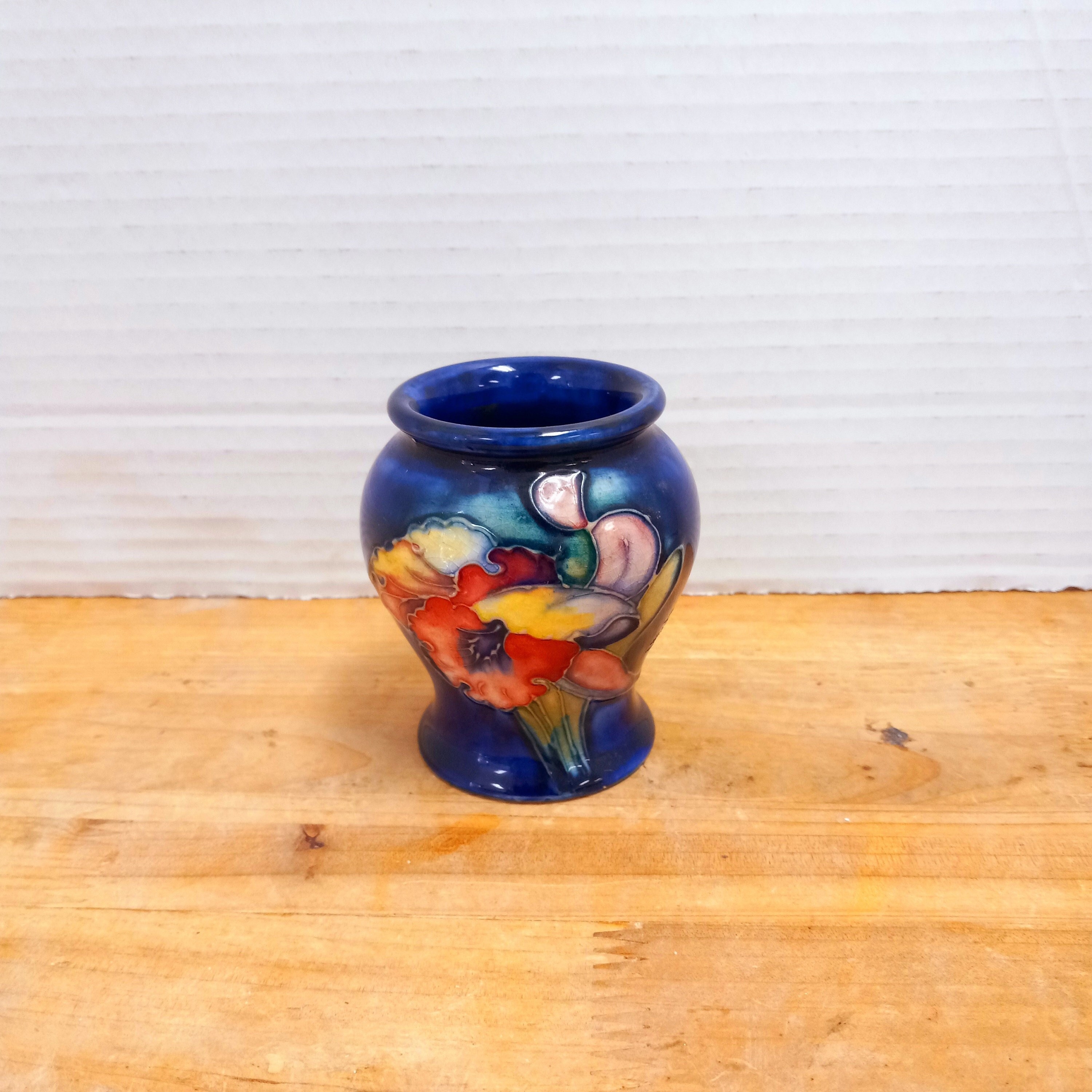 Vintage Moorcroft Vase: 1930s Orchid & Tulip Pottery, Art Deco 