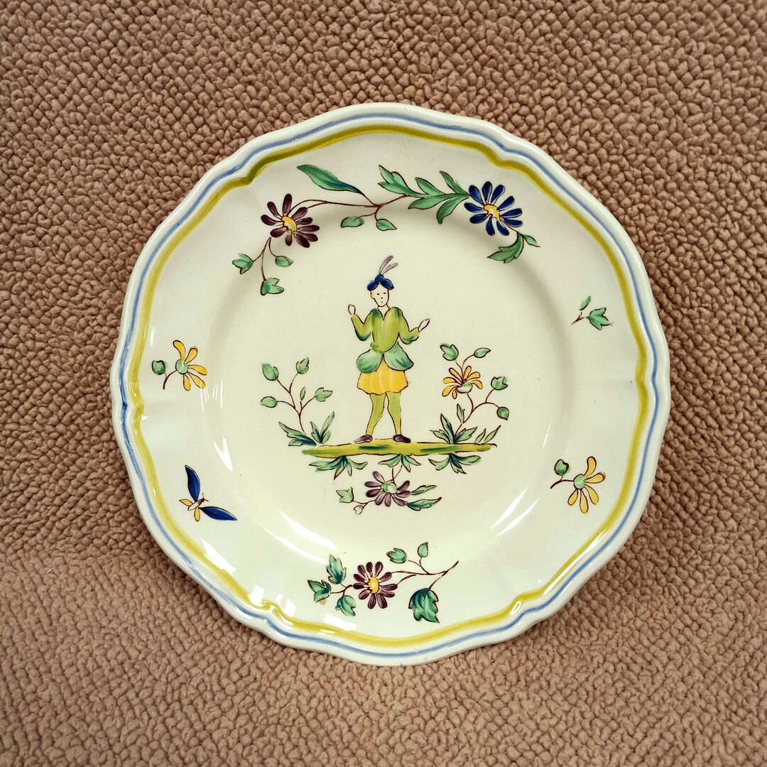 Vintage Longchamp Moustiers Salad Plate: French Folklore Decor - Etsy