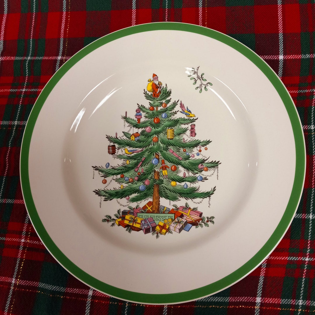 Spode Christmas Tree Dinner Plate, Vintage Spode Porcelain, Vintage