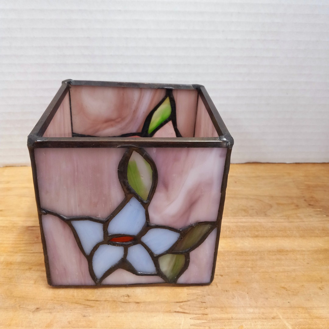 Vintage Stained Glass Candle Holder Vintage Stained Glass Etsy