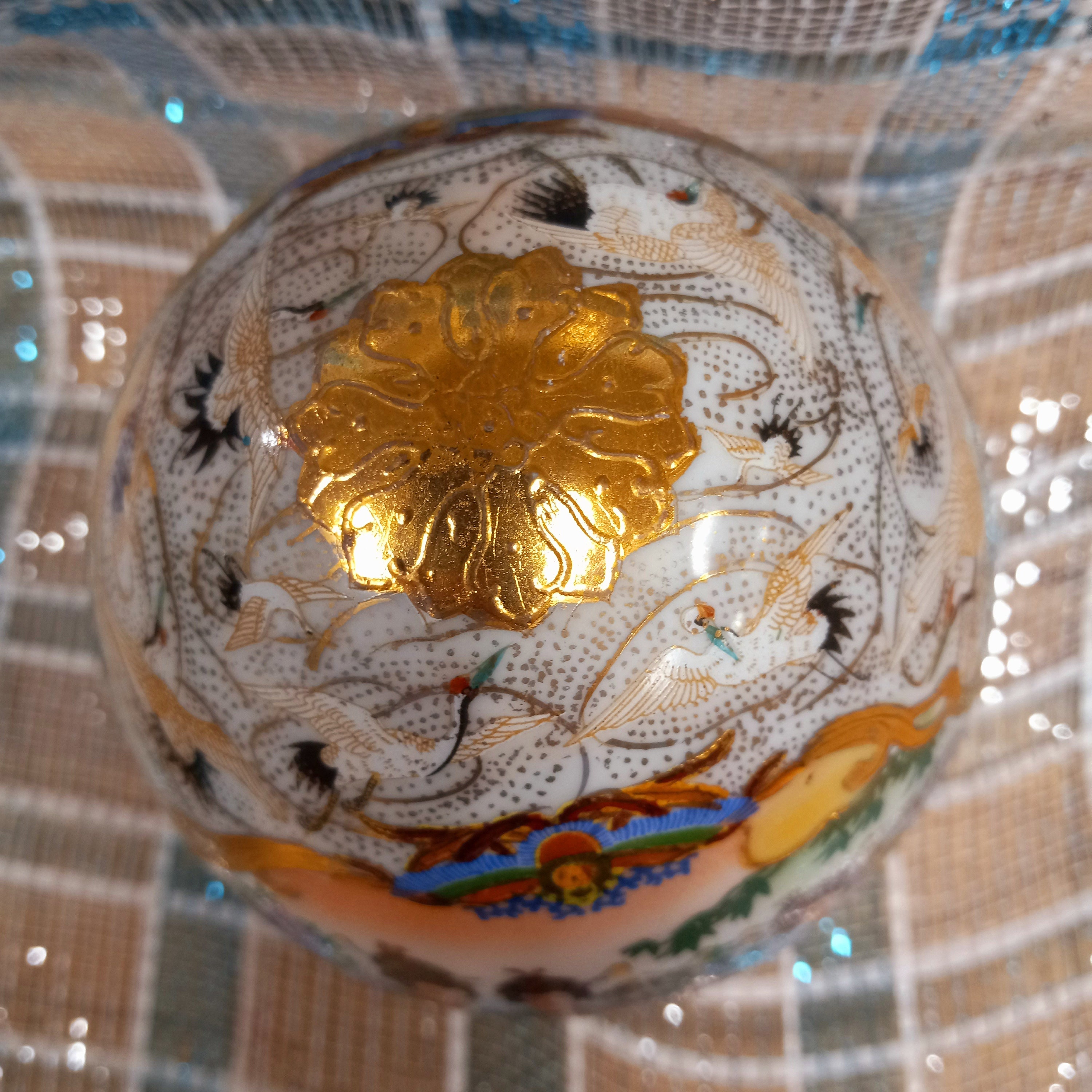 Vintage Satsuma Egg Chinese Satsuma Egg Geisha Satsuma Egg Etsy