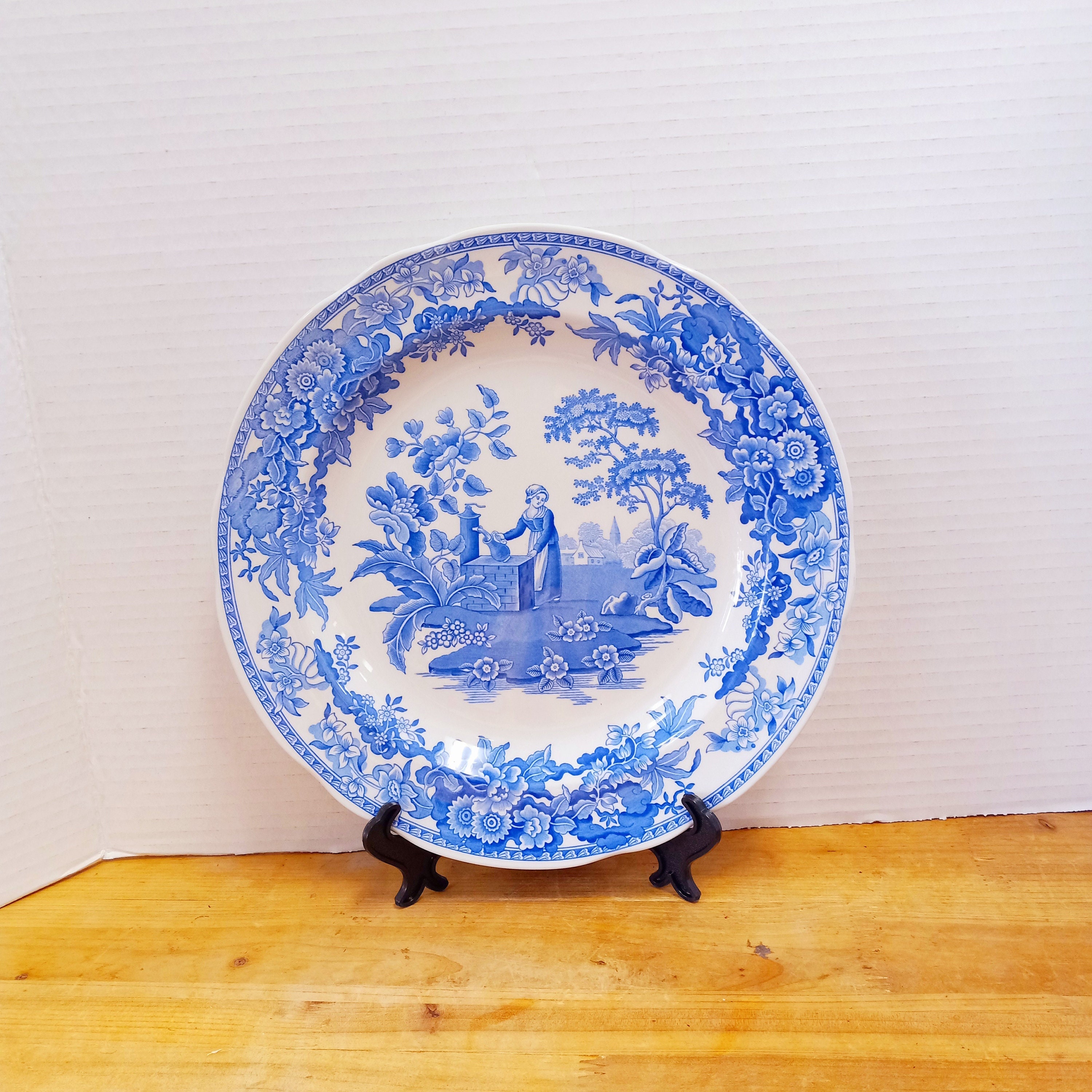 Spode Blue Room Plate: Girl at Well, French Country Decor - Etsy