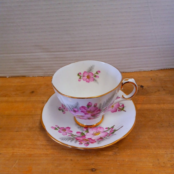 Vintage Royal Tara Ireland Teacup: Pink Violets, Galway Irish