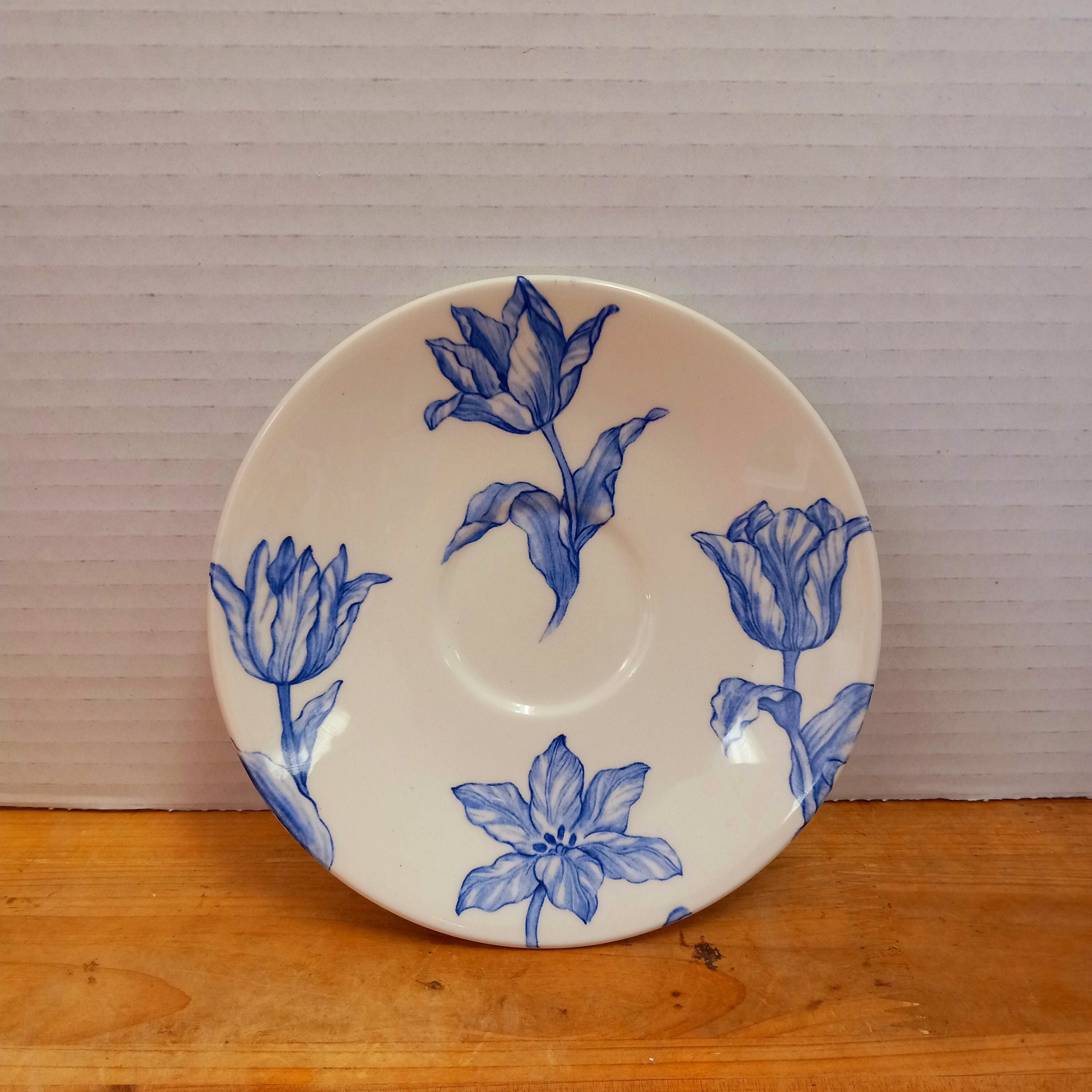 Royal Stafford Tulipa Blue Saucer: English Earthenware Tulip Tea