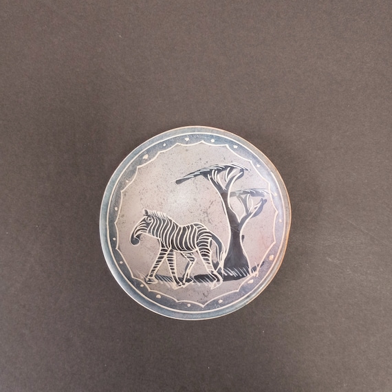 Ring Dish with Africa Scene, Ring Dish with Zebra… - image 1