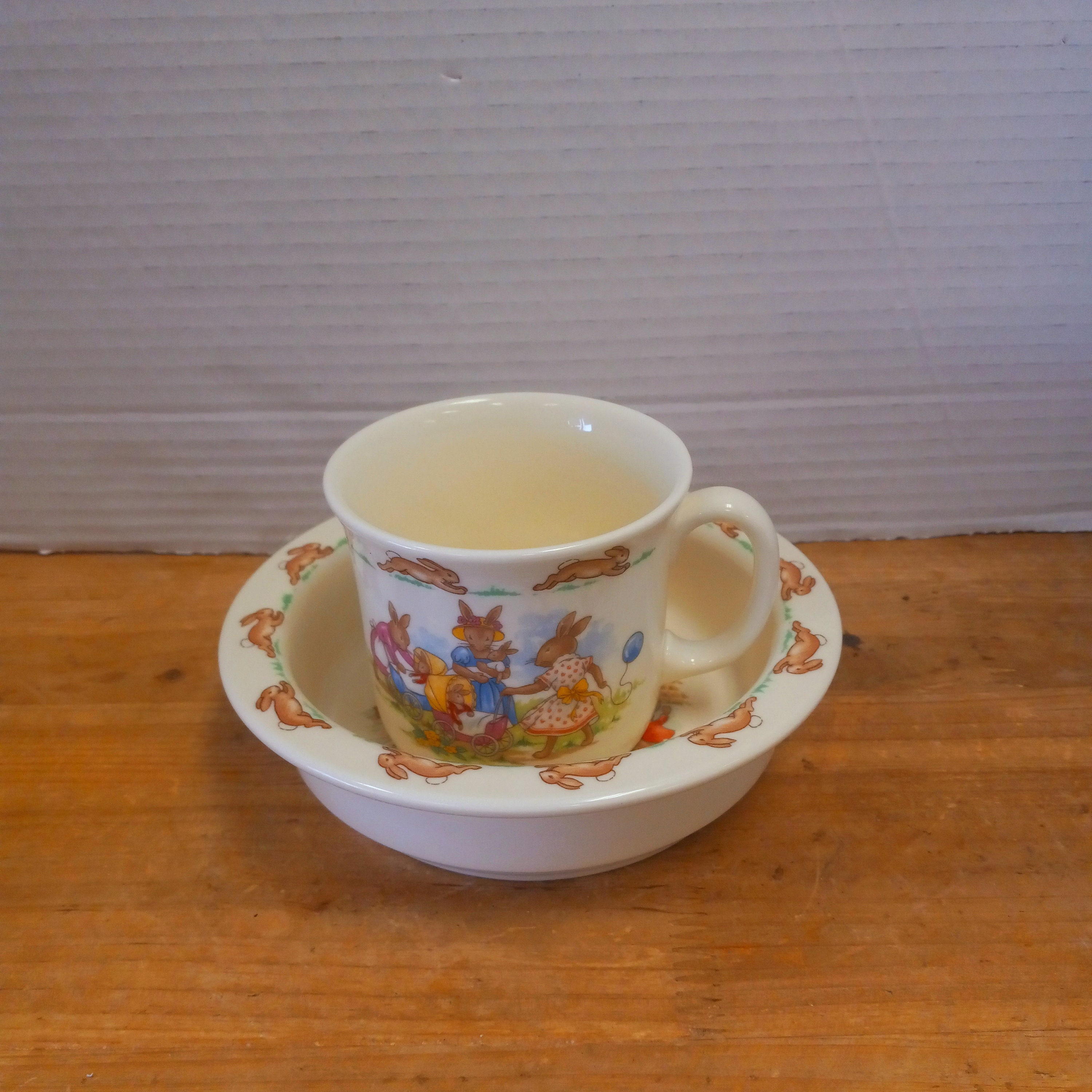 Vintage Royal Doulton Bunnykins Mug and Bowl Set: 1970s Bone China 
