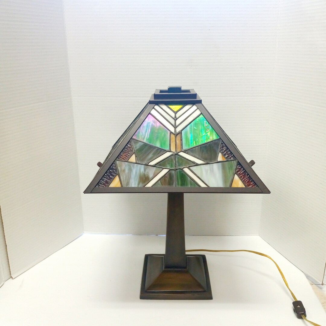 Dale Tiffany Lamp Mission Style Tiffany Style Lamp Green and Etsy