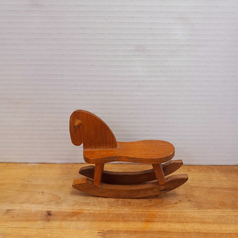 Vintage Wooden Rocking Horse Miniature: Farmhouse Dollhouse Decor - Etsy