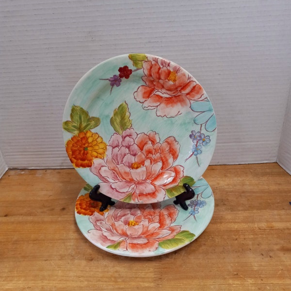 Floral Chintz Ceramic Plates Etsy