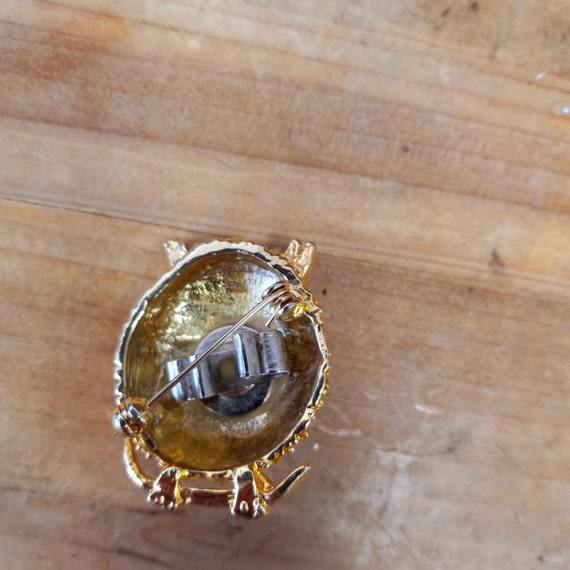 Owl Brooch Gold Tone, Owl Brooch Enameled&Jeweled… - image 8