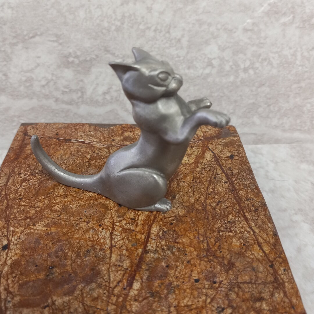 Selangor Pewter Cat Figurine Cat Collection Pewter Cat Etsy