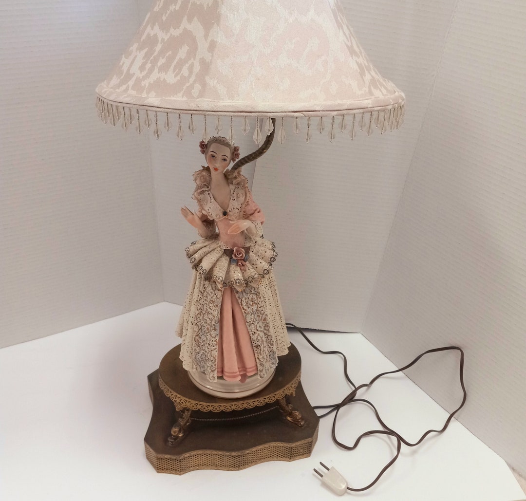 Cordey Lamp Bisque Porcelain Victorian Lady Figurine Lamp Etsy