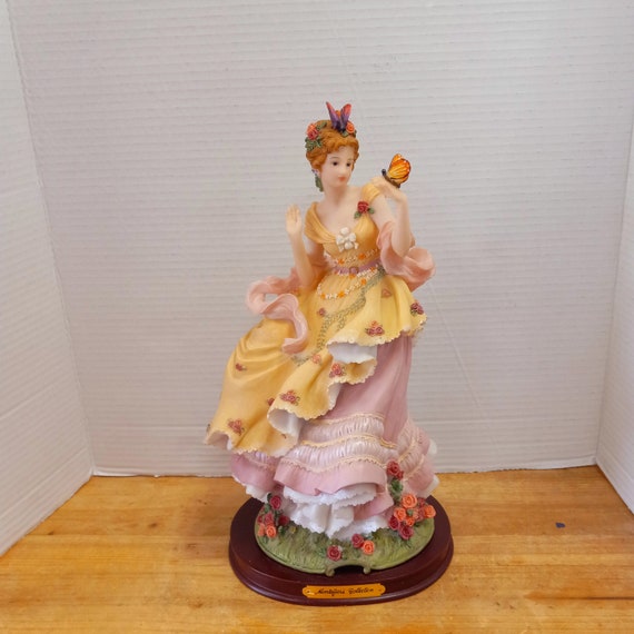 Vintage Montefiori Victorian Lady Figurine With Butterfly - Etsy