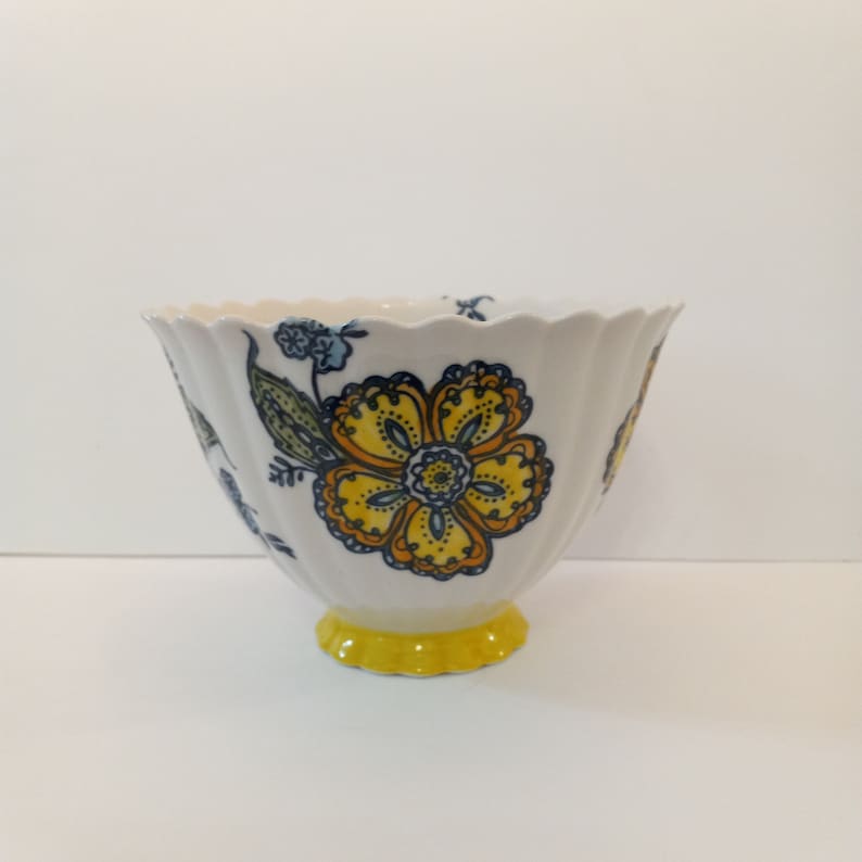 Anthropologie Floral Footed Bowl: Cottagecore Bohemian Decor zdjęcie 8