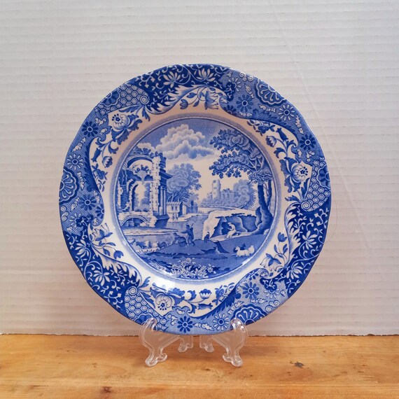 Vintage Spode Blue Italian Salad Plate 1960s Spode Blue