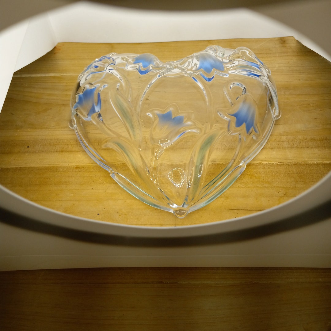 Mikasa Heart Dish With Tulips Mikasa Crystal Heart Dish Etsy
