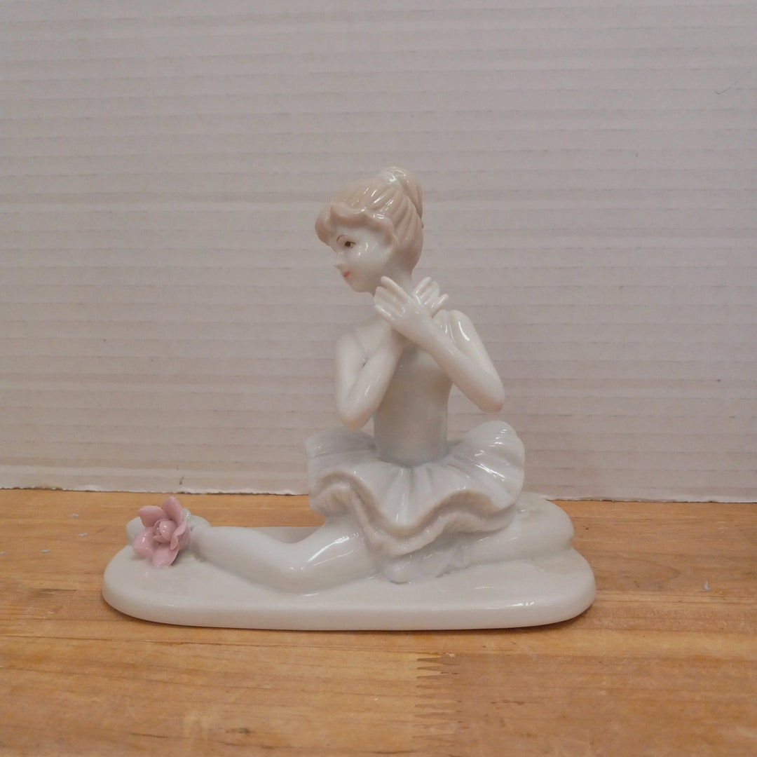 Ballerina Figurine, Fine Porcelain Ballerina Figurine, Seated Ballerina
