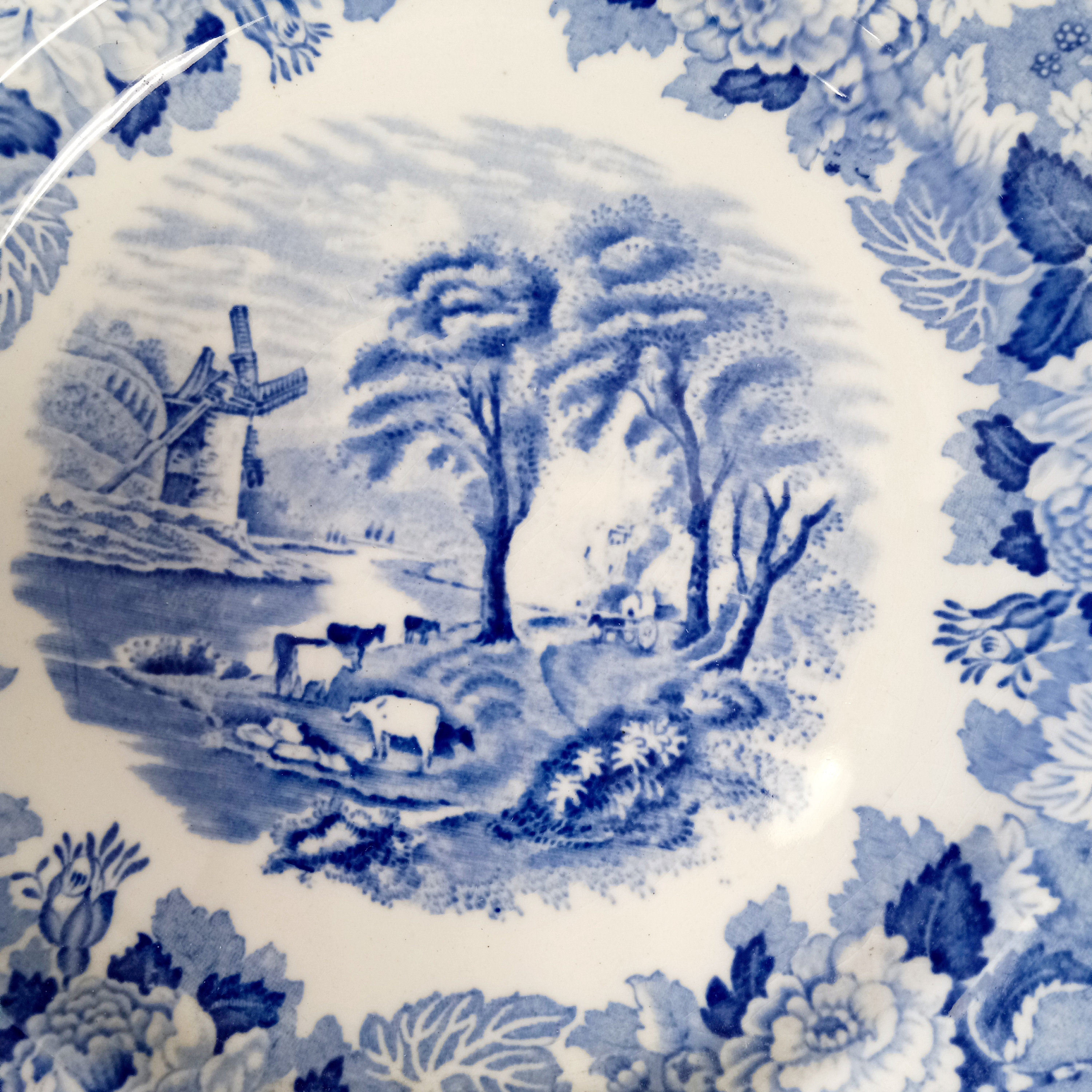 Antique Wood&sons Enoch Plate: English Scenery Blue and White