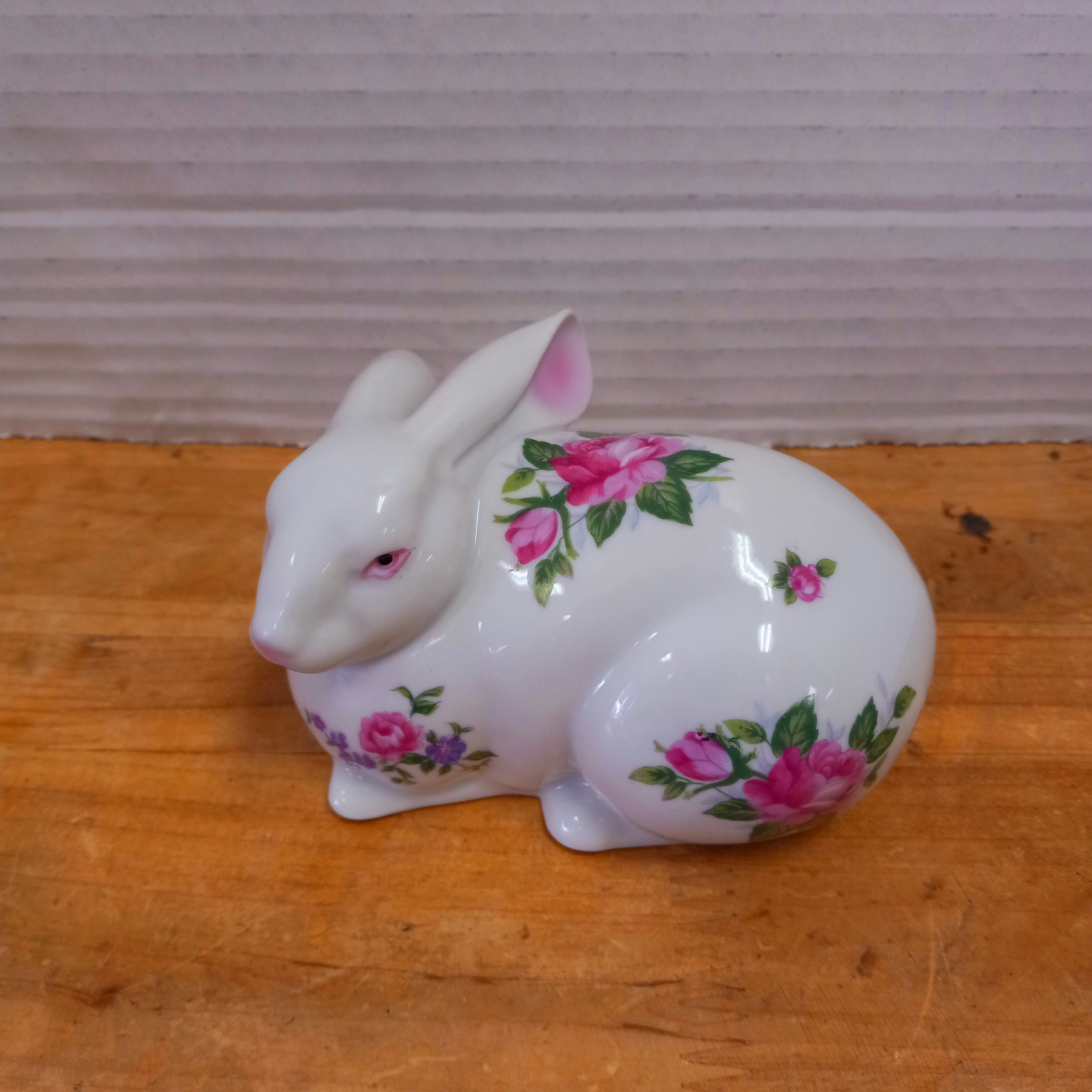 Andrea by Sadek Ceramic Rabbit Figurine: Floral Easter Decor - Etsy