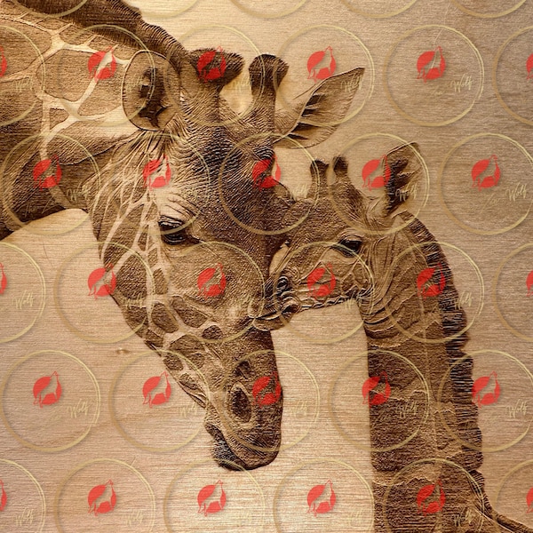 Giraffe - 3D Laser File, Laser Ready, Glowforge, Lightburn, C02 Laser, Laser Engraving, Wood Engraving, Laser Engraved, 3D Illusion Laser