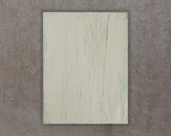 Abstract Textured Painting, Pastel Green Handmade Image Acrylic on Canvas Modern Minimalist Art Unique Structural Paste