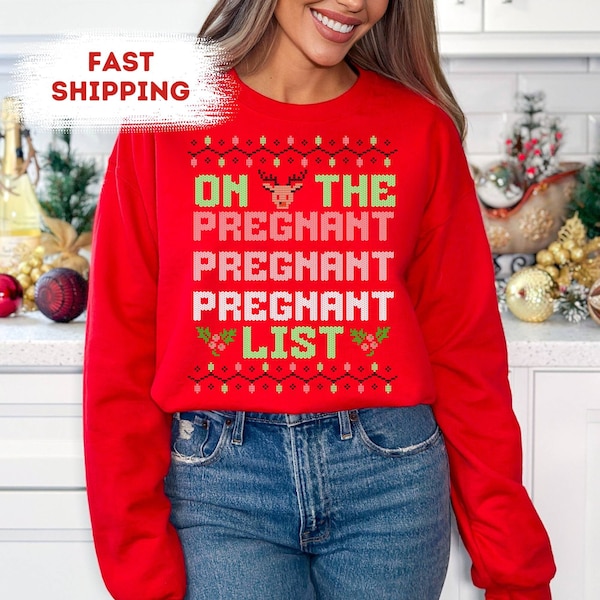 Christmas Pregnancy Announcement Sweatshirt, Ugly Sweater Pregnancy Announcement, Christmas Pregnancy Shirt, Christmas Maternity Shirt,