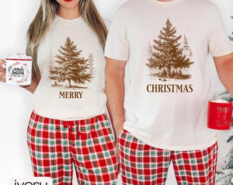 Matching Christmas Shirts for Couples, Holiday Party Couples Tshirts, Cute and Funny Matching Xmas Shirts for a Couple