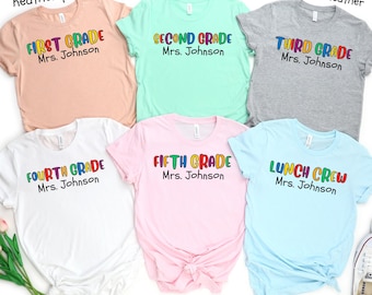 Teacher Team Shirts, Comfort Colors Back to School Shirt, Grade Level Team Tees, Teacher Gift, First Second Third Fourth Fifth Grade