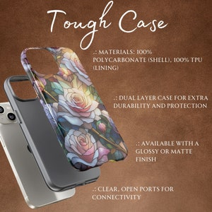 Rose Phone Case Stained Glass Print/illusion Tough Phone Case for ...