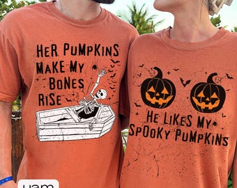 Matching Comfort Colors Halloween Couple Shirts, Spooky Couples Tshirt, Spooky Season Shirts, His and Hers Halloween, Funny Halloween Shirts