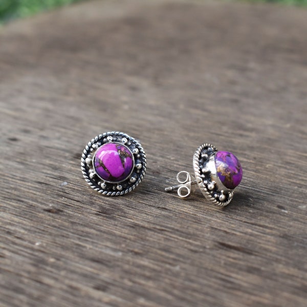 Rome Earrings in White Mojave Copper Turquoise