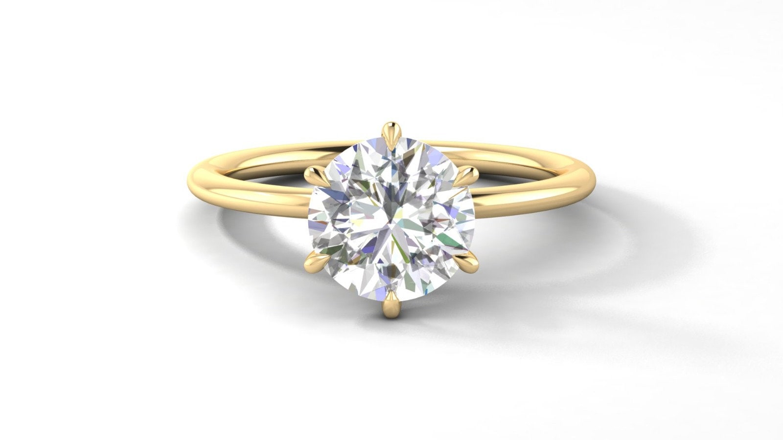 Round Engagement ring Promise ring Gold Silver ring Travel ring Wedding ring Simulated diamond ring Solitaire ring Gift for her,