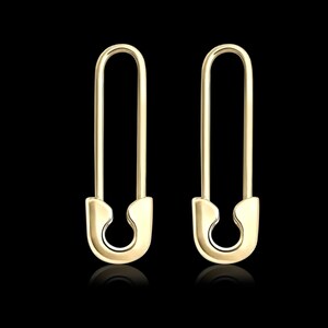 Boucles d'oreilles tendance avec épingles à nourrice en argent sterling 925, boucles d'oreilles pendantes hypoallergéniques et avant-gardistes pour femme, gif parfait, bijoux chics pour cadeau d'anniversaire