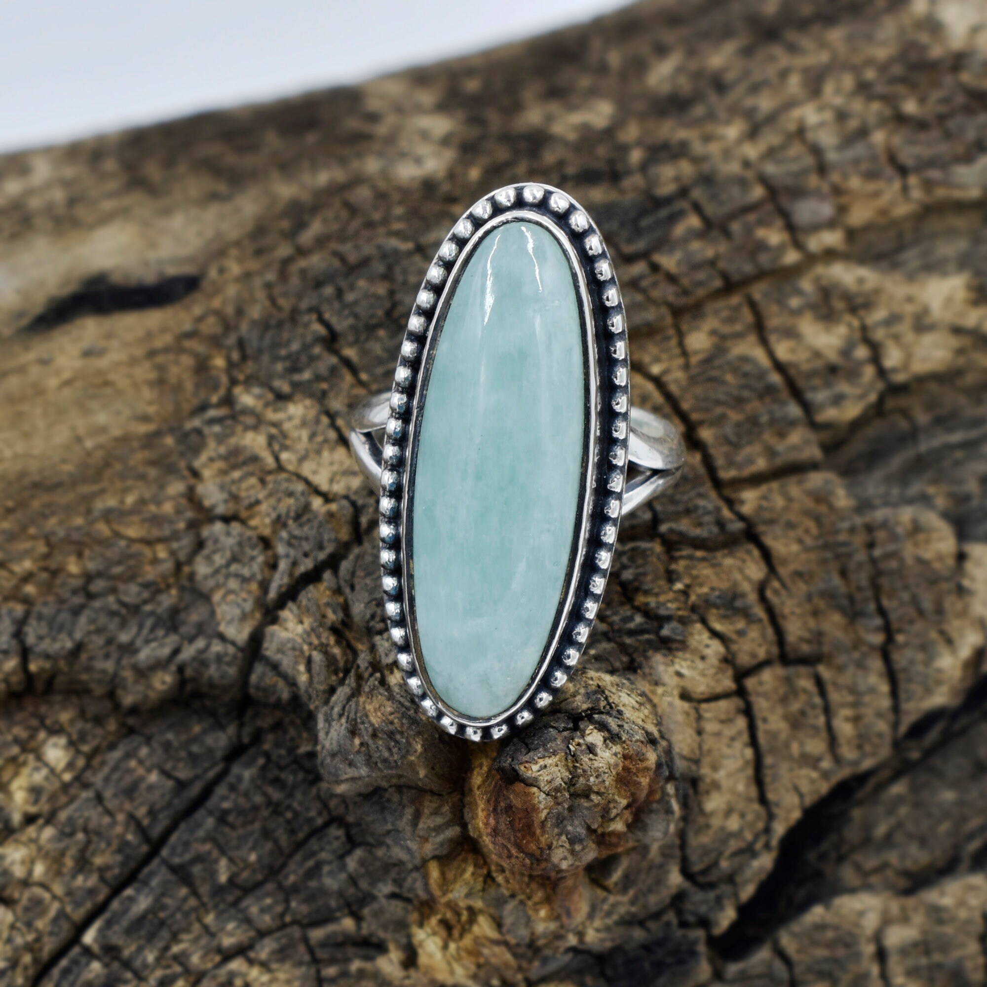 Amazonite Ring, 925 Solid Sterling Silver Ring, Oval Stone Amazonite Ring, 925 Solid Sterling Silver Ring, Oval Stone