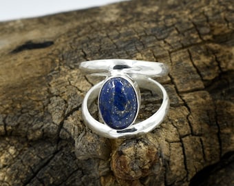 Natural Lapis Lazuli Ring, Lapis Lazuli Silver Ring, Lapis Lazuli Ring, Sterling Silver Ring, Lapis Lazuli Statement Ring, Boho Ring