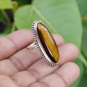 Tiger&#39;s eye Ring, 925 Sterling Silver Ring, Handmade Ring, Band Ring, Boho Ring,Women Ring , Designer Ring,Gift For Her